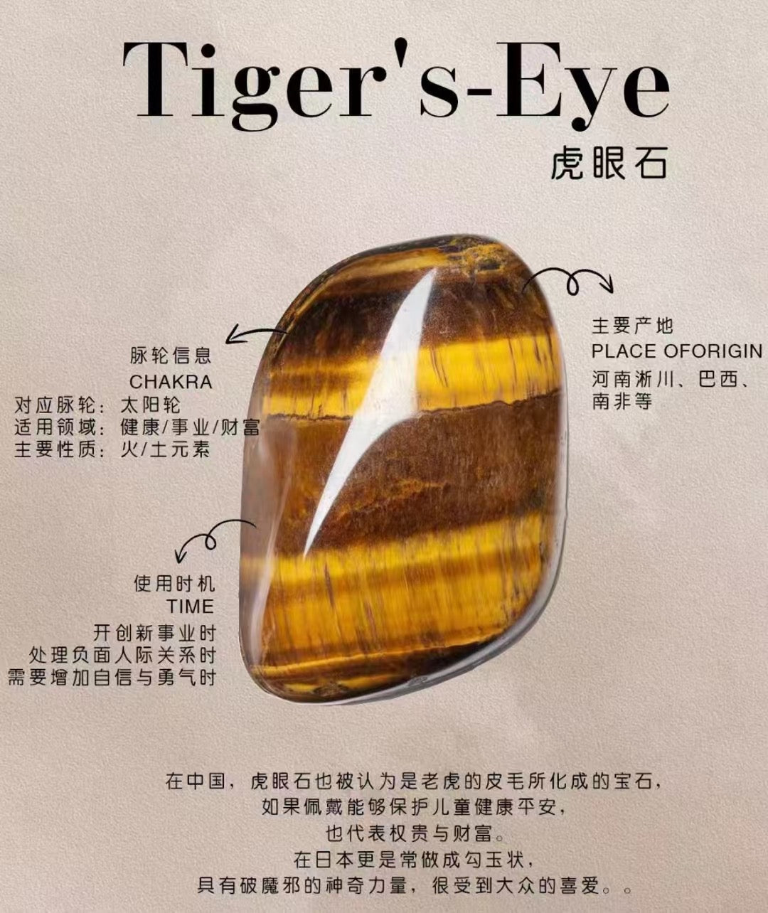 "May You Prosper" Tiger's Eye